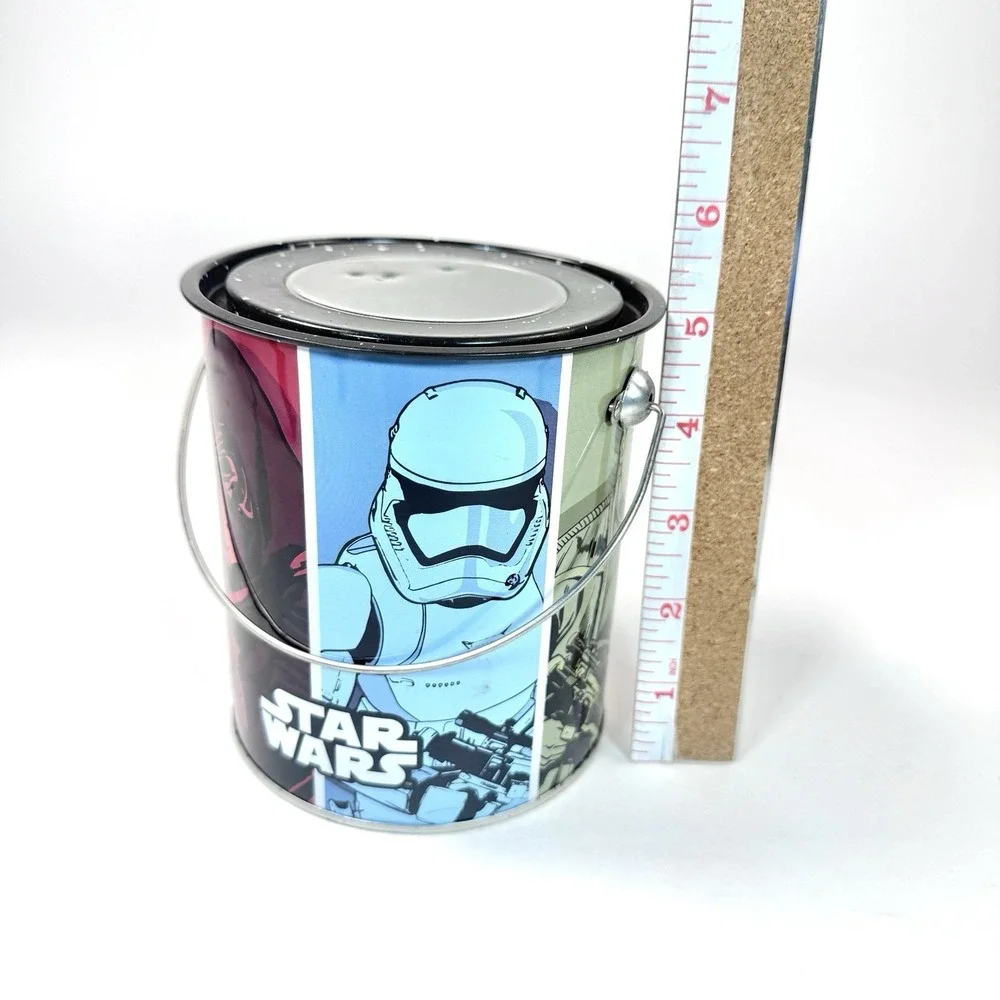 Star Wars Force Awakens Metal‎ Treat Bucket Pail Halloween Tin w Lid Disney